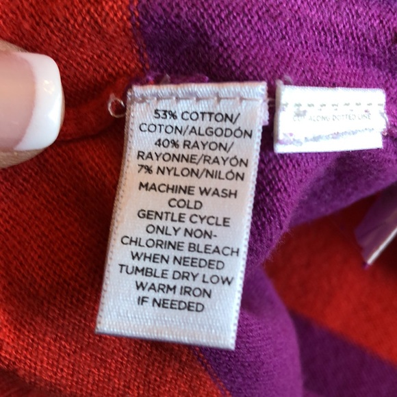 Ann Taylor LOFT Long Sleeve Color Block Zip Back Lightweight Sweater szM - Picture 11 of 12